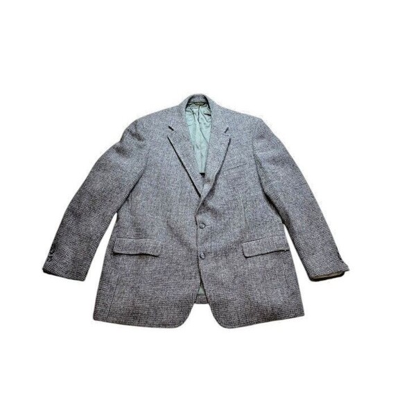 VTG Harris Tweed Wool Blazer Sports Coat Size Size 48L (?) Made in USA - Gray - Picture 1 of 9